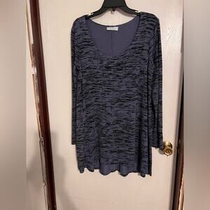 Bryn walker blue black oversized scoop neck tunic/dress boho size s